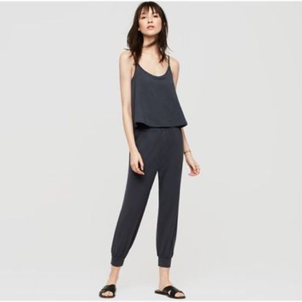 Lou & Grey Cami Jumpsuit With Open Back, Grey, Size Xs